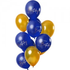Ballonnen 'Happy Birthday'  Elegant True Blue